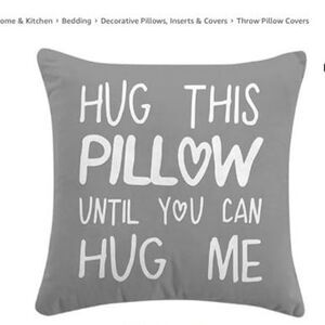 Pack of 2 Gray "Hug This Pillow" Double-Sided Throw Pillow Cover 18x18" NEW